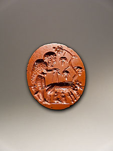 Ring stone - Red jasper - Faustulus with She-wolf and Twins