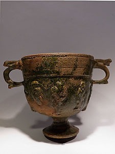 Skyphos on foot - Lead-glazed terracotta