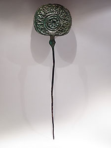 Luristan pin  with discoid head - Bronze