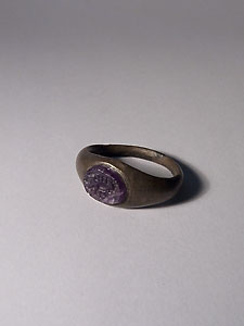 Finger ring - Silver & amethyst - Scorpion