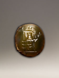 Ring stone - Chalcedony - Seated Zeus