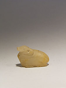 Amulet in form of a lying gazelle - Alabaster