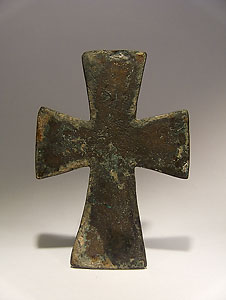 Byzantium - Cross  depicting Sint-Theodorus - Bronze