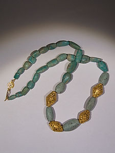 Persian necklace - Gold and amazonite
