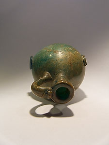 Islamic juglet - Green glass