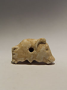 Janiform head of a cow and her calf - White calcite