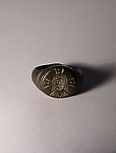 Bague byzantine au chaton gravé d’un buste du Christ - Bronze