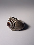 Thick ringstone - Silver & banded agate