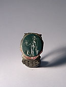 Bague - Bronze & jaspe vert - Athéna