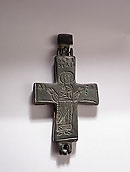 Encolpion byzantin figurant le Christ et Saint-Théodore - Bronze