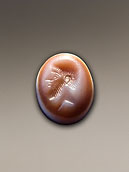 Intaille - Agate rubanée - Tête masculine barbue
