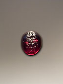 Sassanian ring stone - Garnet - Figure in traditional attire