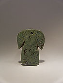 Anatolian pendent referring to an idol of Kilia type - Green stone