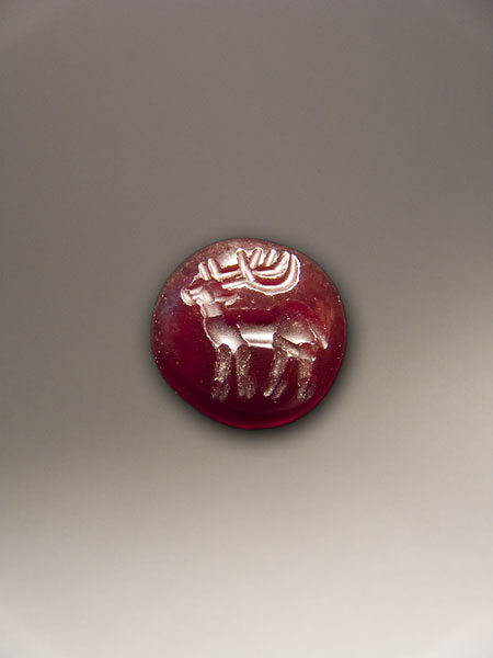 Intaille sassanide - Grenat - Cerf