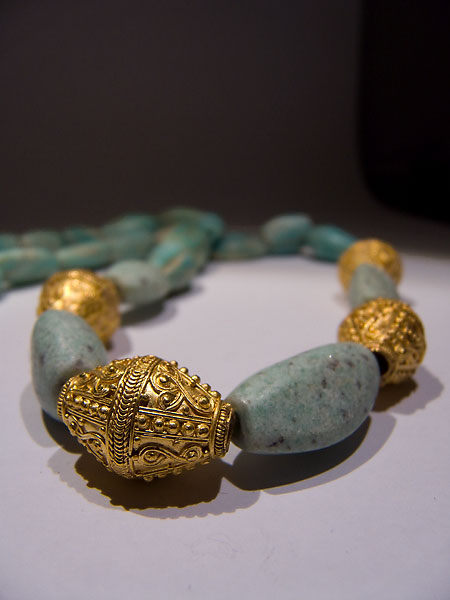 Persian necklace - Gold and amazonite